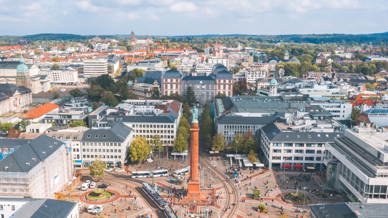 Luftbild Ludwigsmonument Darmstadt