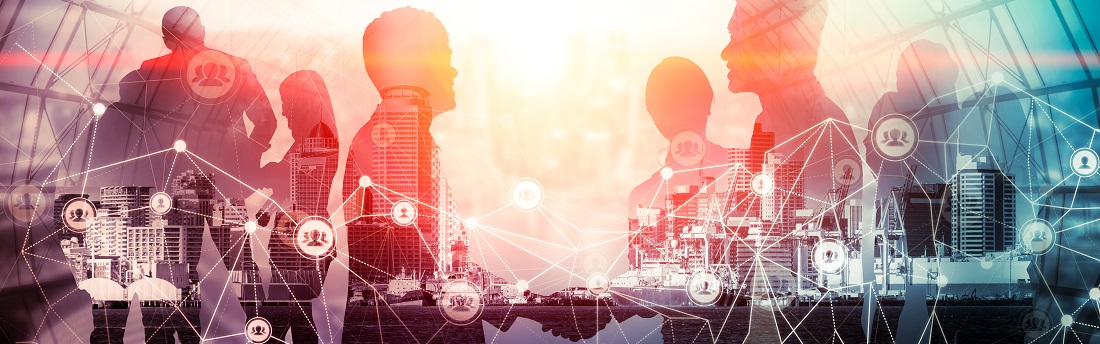 Illustration mit mehreren menschlichen Silhouetten