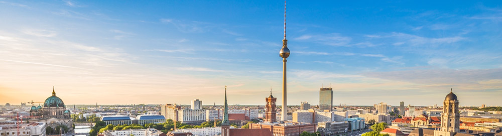 Panorama view over Berlin with the TV tower.